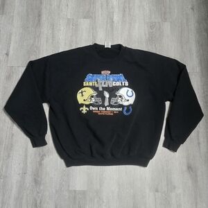 2010 Super Bowl XLIV New Orleans Saints vs  Indianapolis Colts Black Sweatshirt